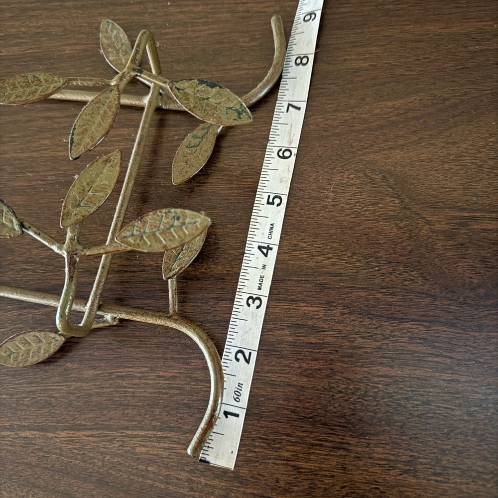 Decorative Metal Leaf Wall Accent - Greenish Gold - Picture 3 of 4